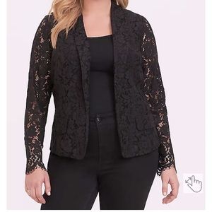 Torrid black lace blazer. 2x.